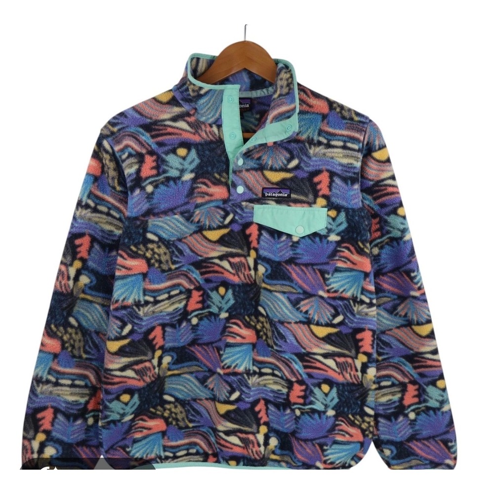 Patagonia Synchilla Snap-T Womens Medium Joy Pitch Blue Fleece Jacket Pullover